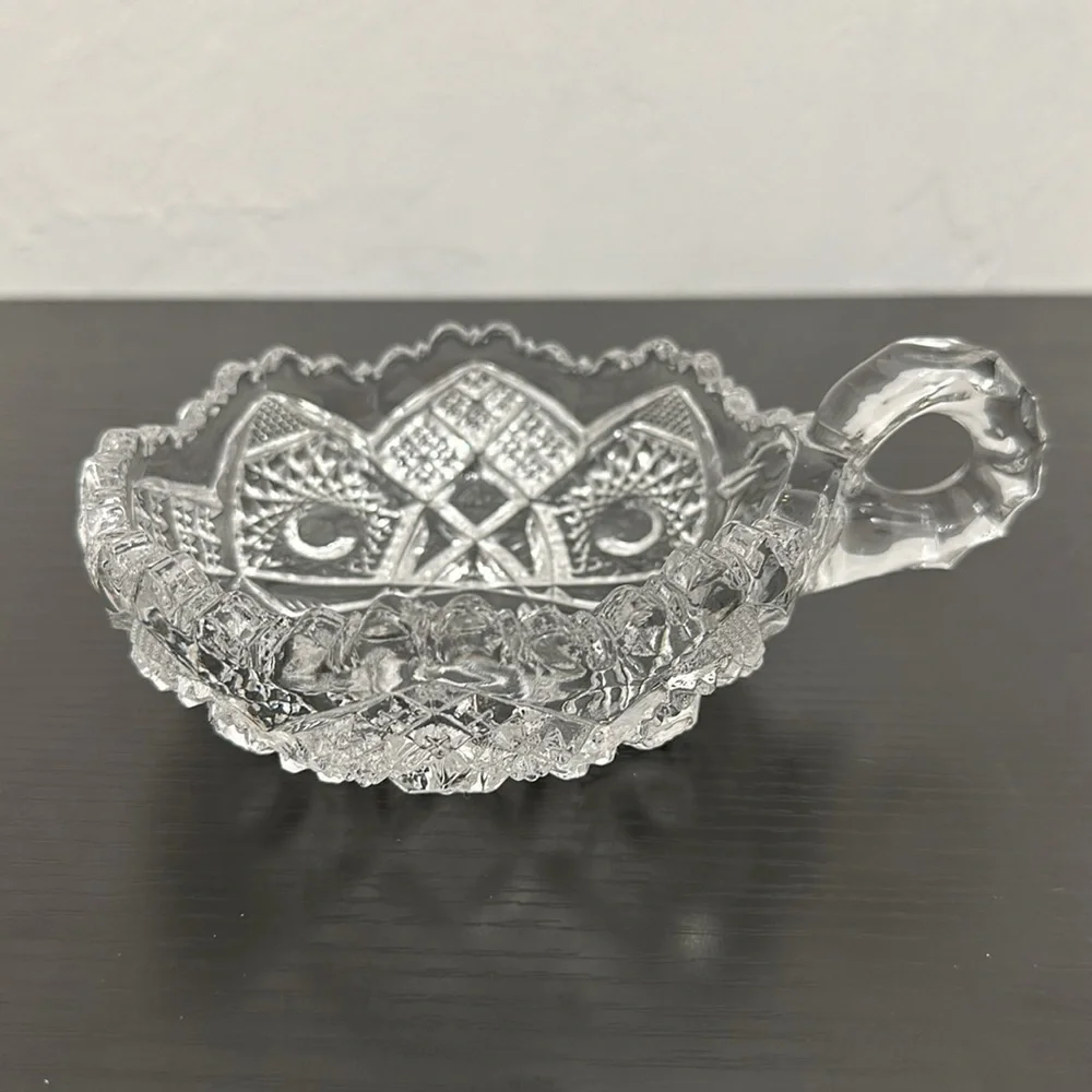 Imperial Glass Ohio Vintage 42576 Clear Early American Handled Nappy Bowl